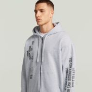 Снимка на G-STAR МЪЖКИ СУИТШЪРТ STENCIL GR RELAXED HOODED ZIP SWEATER В LIGHT GREY HTR 3