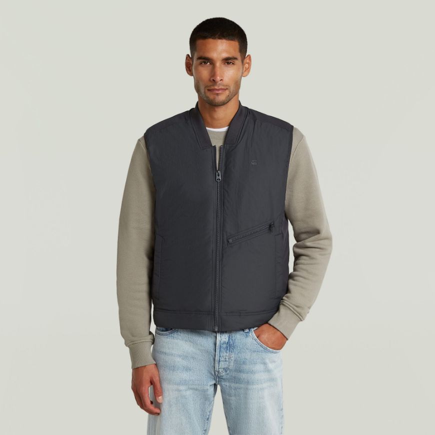 Picture of G-STAR MEN'S LIGHTWEIGHT VEST IN DK BLACK