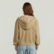 Picture of G-STAR WOMEN'S MODERN BASIC RELAXED HOODED ZIP THRU SWEATER IN SAFARI GD 2