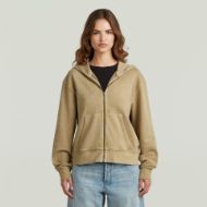 Picture of G-STAR WOMEN'S MODERN BASIC RELAXED HOODED ZIP THRU SWEATER IN SAFARI GD 1