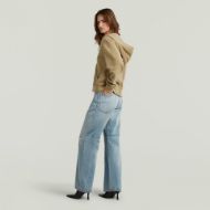 Picture of G-STAR WOMEN'S MODERN BASIC RELAXED HOODED ZIP THRU SWEATER IN SAFARI GD 5