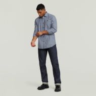 Picture of G-STAR MEN'S BRISTUM 2.0 SLIM SHIRT IN SALUTE SLUB STRIPE 5