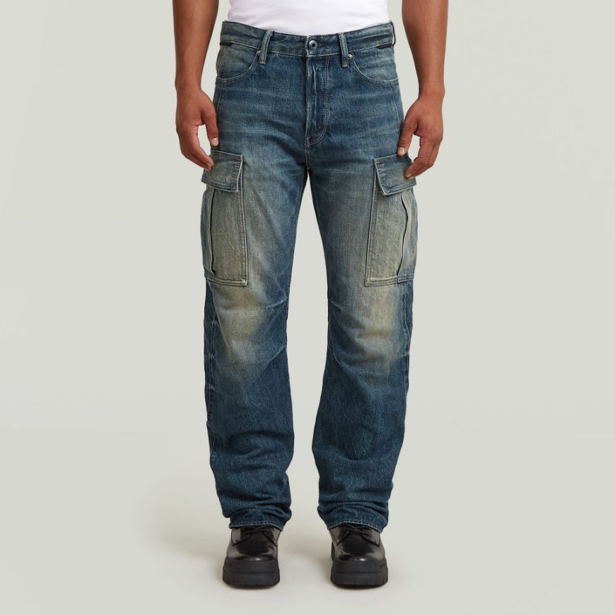 Picture of G-STAR MEN'S CONTOR 3D REGULAR CARGO JEANS IN ANTIQUE FADED BLUESCHIST