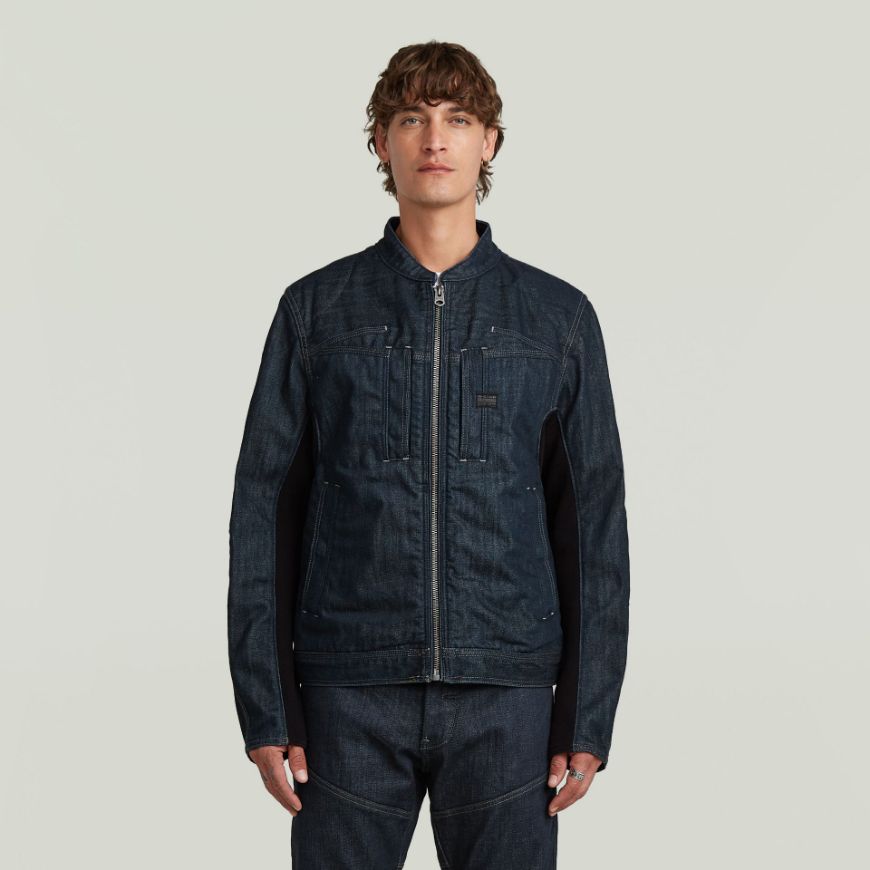 Picture of G-STAR MEN'S BIKER JACKET IN STAY RAW DENIM