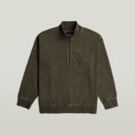 Picture of G-STAR MEN'S WASHED HB RELAXED HALF ZIP SWEATER IN ASFALT GD SNOW BLEACH 6