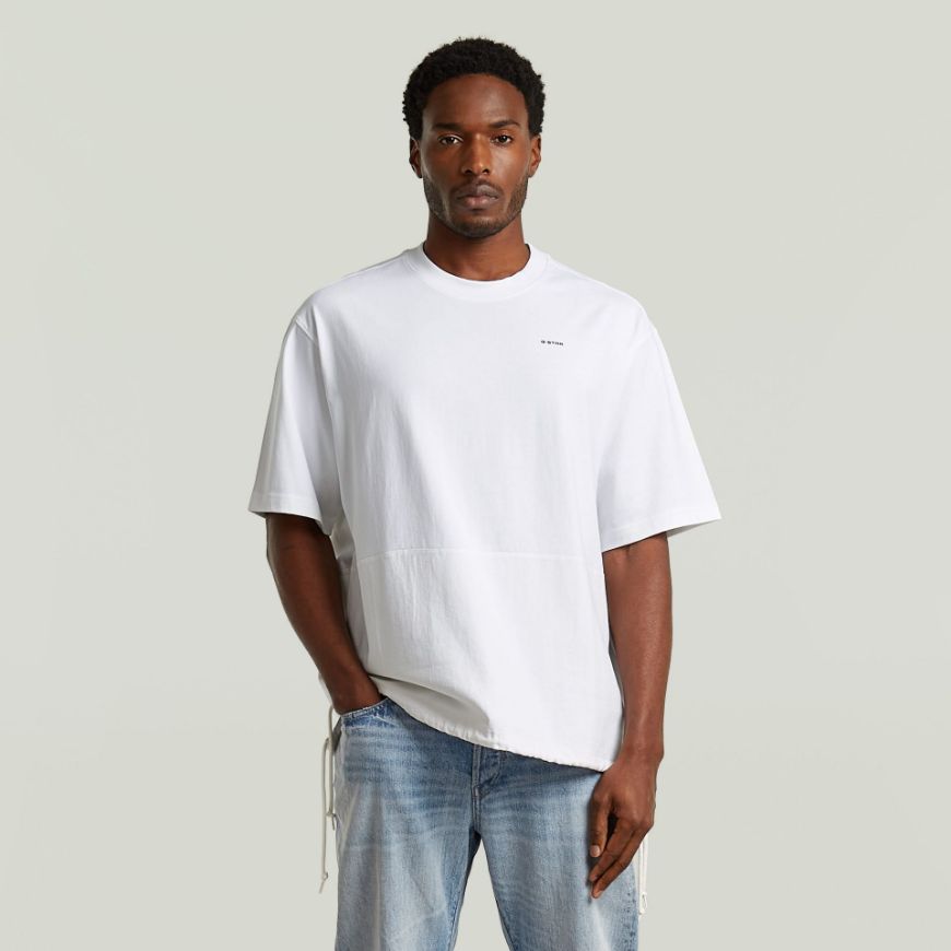 Picture of G-STAR MEN'S WOVEN MIX LOOSE T-SHIRT IN WHITE
