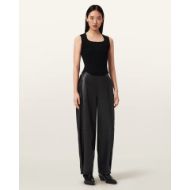 Picture of ALLSAINTS WOMEN'S ETTA BARREL LEG LEATHER TROUSERS IN BLACK 4