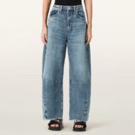 Снимка на ALLSAINTS ДАМСКИ ДЕНИМ PAYTON CROPPED BARREL LEG JEANS В СИНЬО 1