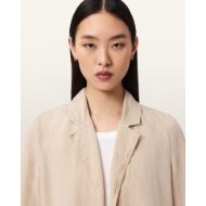 Picture of ALLSAINTS WOMEN'S ALEIDA TENCEL BLAZER IN TAUPE BROWN 3