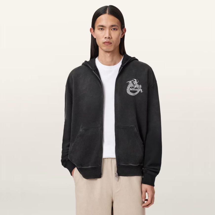 Снимка на ALLSAINTS МЪЖКИ СУИТШЪРТ TERRA ZIP UP HOODIE В ЧЕРНО