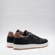 Picture of REPLAY MEN'S SMASH SMART LEATHER SNEAKERS IN BLACK CUOIO 3