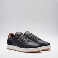 Picture of REPLAY MEN'S SMASH SMART LEATHER SNEAKERS IN BLACK CUOIO 2