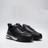 Picture of REPLAY MEN'S FIELD SC CARBON LEATHER SNEAKERS IN BLACK 2