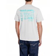 Picture of REPLAY MEN'S JERSEY T-SHIRT WITH REACH PEACE PRINT IN NATURAL WHITE 2