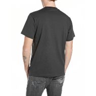 Picture of REPLAY MEN'S REGULAR FIT JERSEY T-SHIRT WITH REACH PEACE PRINT IN IRON 2
