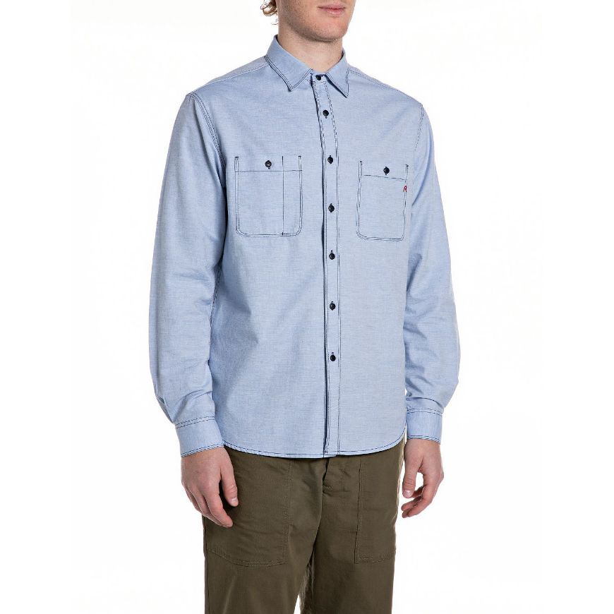 Снимка на REPLAY МЪЖКА РИЗА COTTON OXFORD SHIRT В СВЕТЛОСИНЬО