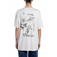 Снимка на REPLAY ДАМСКИ ТОП OVERSIZED JERSEY T-SHIRT WITH SLEEVE POCKET AND PRINTS В БЯЛО 2