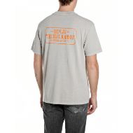 Picture of REPLAY MEN'S CREW-NECK OPEN END DRY HAND JERSEY T-SHIRT IN PEARL GREY 2