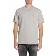Picture of REPLAY MEN'S CREW-NECK OPEN END DRY HAND JERSEY T-SHIRT IN PEARL GREY 1
