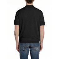Picture of REPLAY MEN'S SHORT-SLEEVED V-NECK LINEN BLEND SWEATER IN BLACK 2
