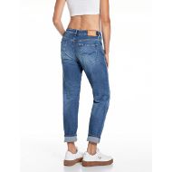 Picture of REPLAY WOMEN'S MARTY BOY FIT JEANS 12 OZ COTTON/LYOCELL STRETCH INDIGO IN MEDIUM BLUE 3