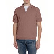 Picture of REPLAY MEN'S SHORT-SLEEVED V-NECK LINEN BLEND SWEATER IN RUST 1