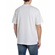 Picture of REPLAY MEN'S CREW-NECK COTTON T-SHIRT WITH EAGLE PRINT IN NATURAL WHITE 2
