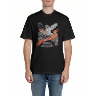 Picture of REPLAY MEN'S CREW-NECK COTTON T-SHIRT WITH EAGLE PRINT IN BLACK 1