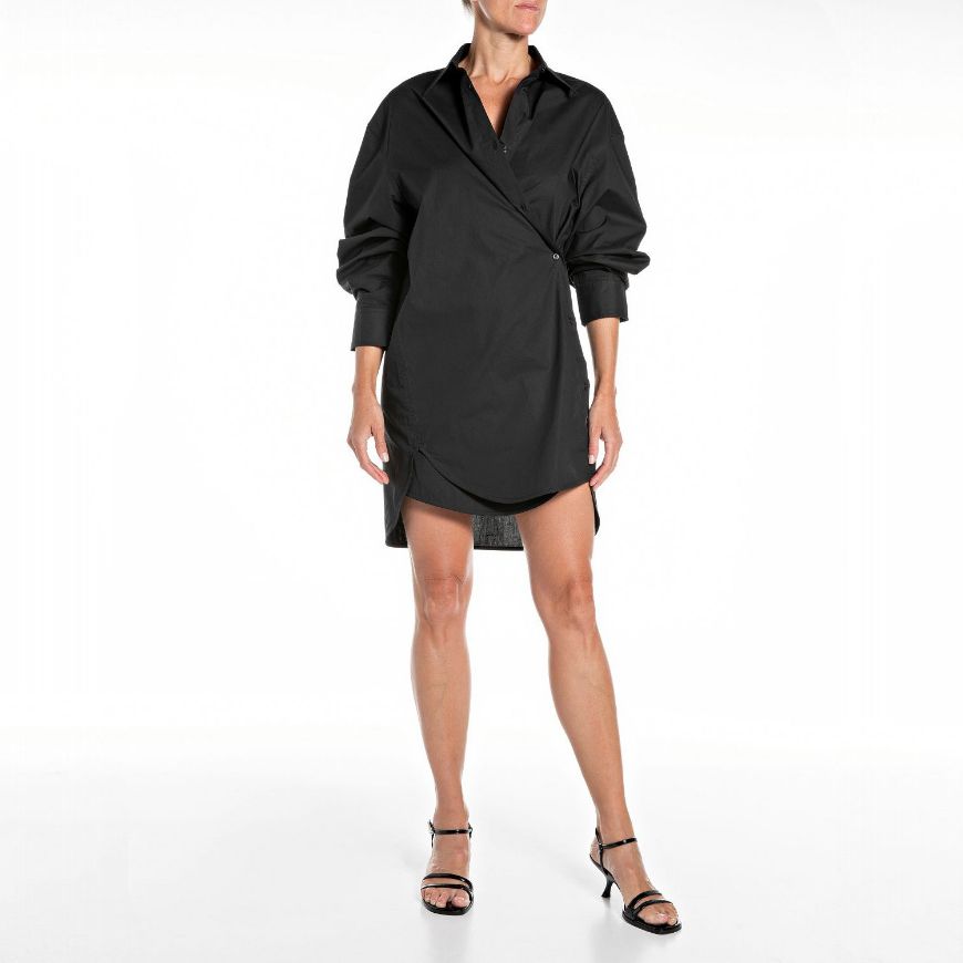 Снимка на REPLAY ДАМСКА РОКЛЯ SHORT LIGHT COTTON POPLIN DRESS В ЧЕРНО