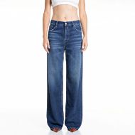 Picture of REPLAY WOMEN'S CARY WIDE FIT JEANS 12.5 OZ COTTON/LYOCELL INDIGO IN DARK BLUE 1