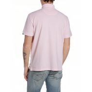 Picture of REPLAY MEN'S COTTON PIQUÉ POLO-SHIRT WITH EMBROIDERY IN PALE PINK 2
