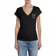 Снимка на REPLAY ДАМСКИ ТОП SKINNY-FIT V-NECK JERSEY T-SHIRT В ЧЕРНО 1