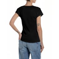 Снимка на REPLAY ДАМСКИ ТОП SKINNY-FIT V-NECK JERSEY T-SHIRT В ЧЕРНО 2