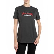 Picture of REPLAY WOMEN'S JERSEY T-SHIRT WITH DENIM GOODS PRINT IN BLACKBOARD 1