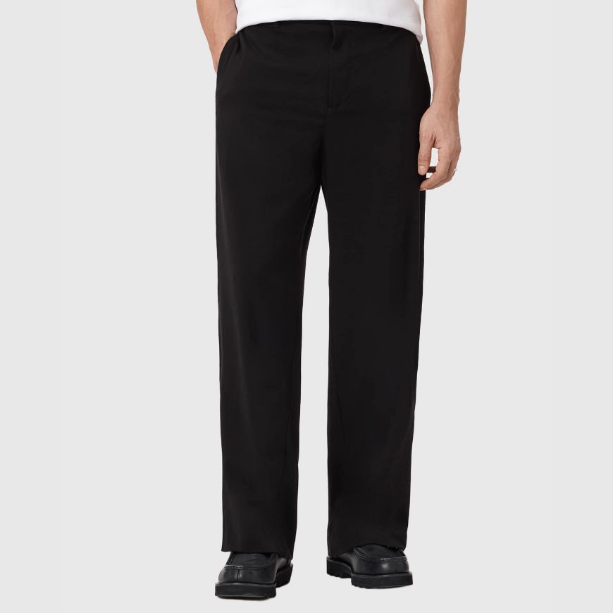 Picture of ALLSAINTS MEN'S HALLA WIDE LEG TROUSERS IN BLACK