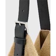 Picture of ALLSAINTS WOMEN'S ASHA SUEDE SHOULDER BAG IN SAHARA WHITE 3