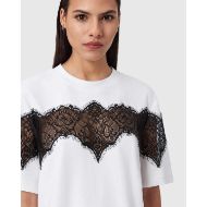Picture of ALLSAINTS WOMEN'S LISA LACE T-SHIRT IN OPTIC WHITE 4