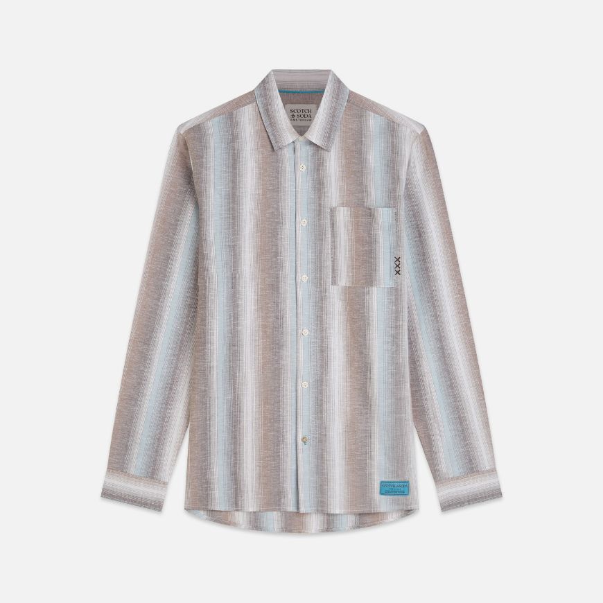 Снимка на SCOTCH&SODA МЪЖКА РИЗА SHADOW STRIPED LINEN BLEND В КОМБИНАЦИЯ