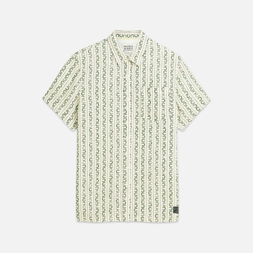 Снимка на SCOTCH&SODA МЪЖКА РИЗА PRINTED LINEN REGULAR FIT SHORT-SLEEVED В СВЕТЛОБЕЖОВО