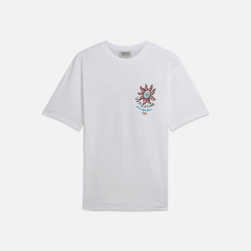 Снимка на SCOTCH&SODA МЪЖКА БЛУЗА FRONT AND BACK ARTWORK REGULAR FIT В БЯЛО