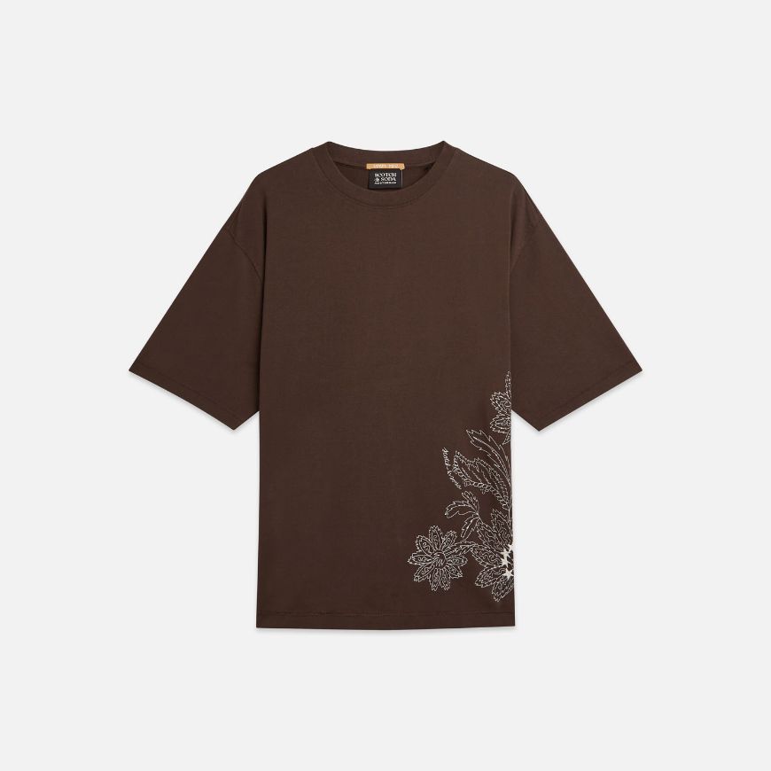 Снимка на SCOTCH&SODA МЪЖКА БЛУЗА EMBROIDERED ARTWORK LOOSE FIT В ТЪМНОКАФЯВО