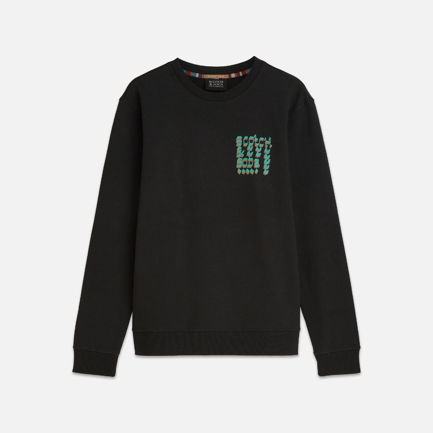 Снимка на SCOTCH&SODA МЪЖКИ СУИТШЪРТ FRONT AND BACK ARTWORK REGULAR FIT В ЧЕРНО