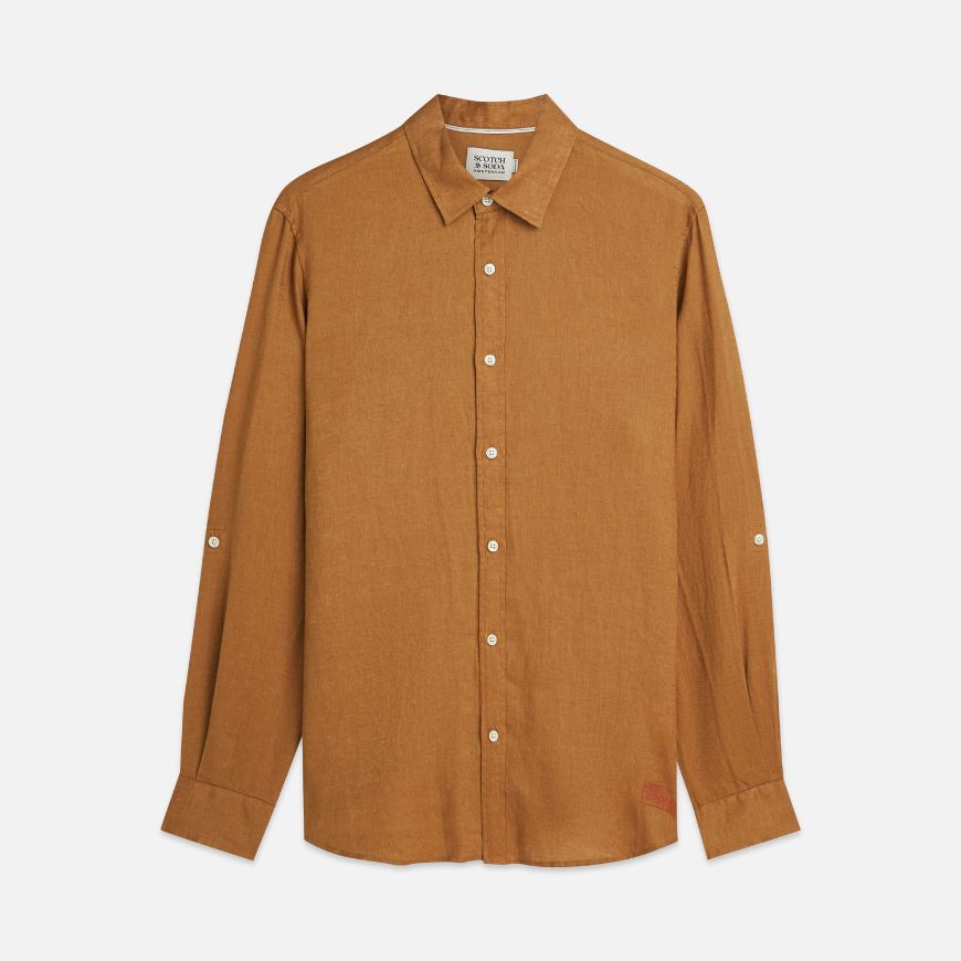 Снимка на SCOTCH&SODA МЪЖКА РИЗА SEASONAL CORE LINEN REGULAR FIT В CATHAY SPICE