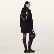 Picture of ALLSAINTS WOMEN'S CORA ETIE HOODIE IN BLACK 8