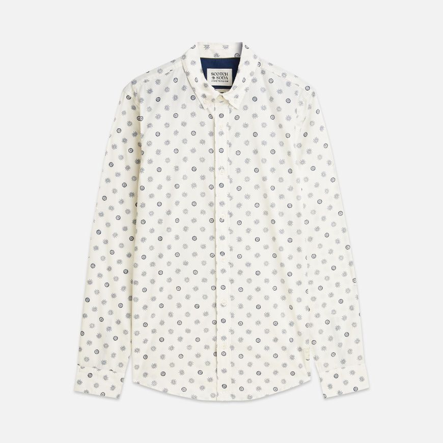 Снимка на SCOTCH&SODA МЪЖКА РИЗА MICROPRINT POPLIN SLIM FIT В БЯЛО
