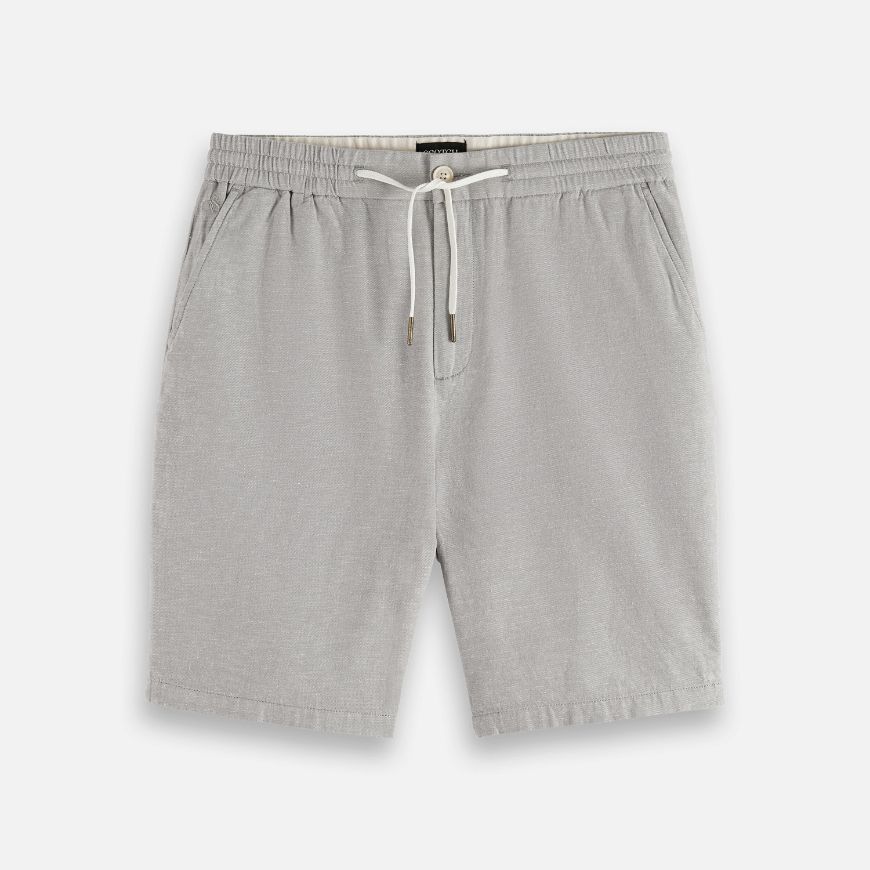 Снимка на SCOTCH&SODA МЪЖКИ БЕРМУДИ SEASONAL CORE FAVE COTTON LINEN REGULAR FIT CHINO В СИВО