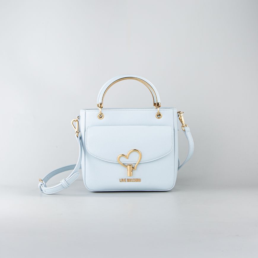 Снимка на LOVE MOSCHINO МАЛКА ДАМСКА ШОПЪР ЧАНТА HEART TURNLOCK В СВЕТЛОСИНЬО