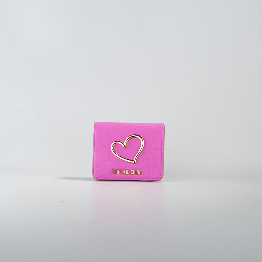 Picture of LOVE MOSCHINO WOMEN'S BIFOLD WALLET HEART TURNLOCK IN FUCHSIA