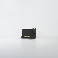 Picture of LOVE MOSCHINO WOMEN'S CARDHOLDER WITH GOLD-TONE LOGO IN BLACK 1
