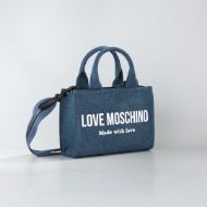 Picture of LOVE MOSCHINO WOMEN'S SMALL SHOPPING BAG DENIM SIGNATURE LOVE 2